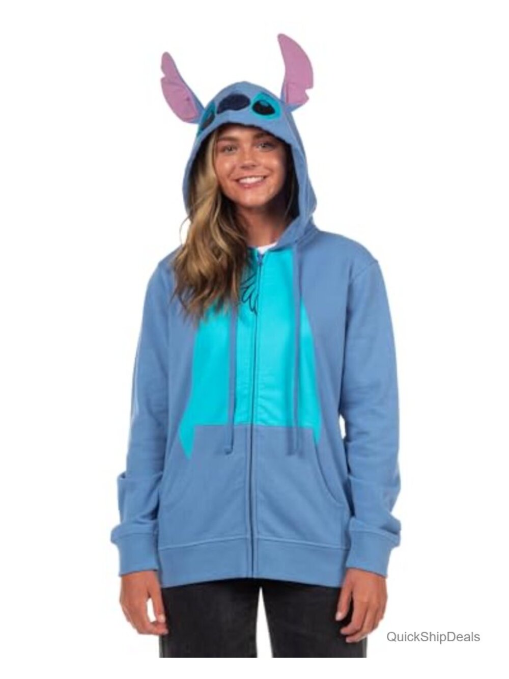 Disney Lilo and Stitch Costume Zip Hoodie Embroidered 3D Ears Juniors